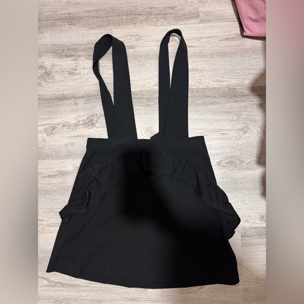 Mango Black Ruffle-Trim Slip Dress with Straps